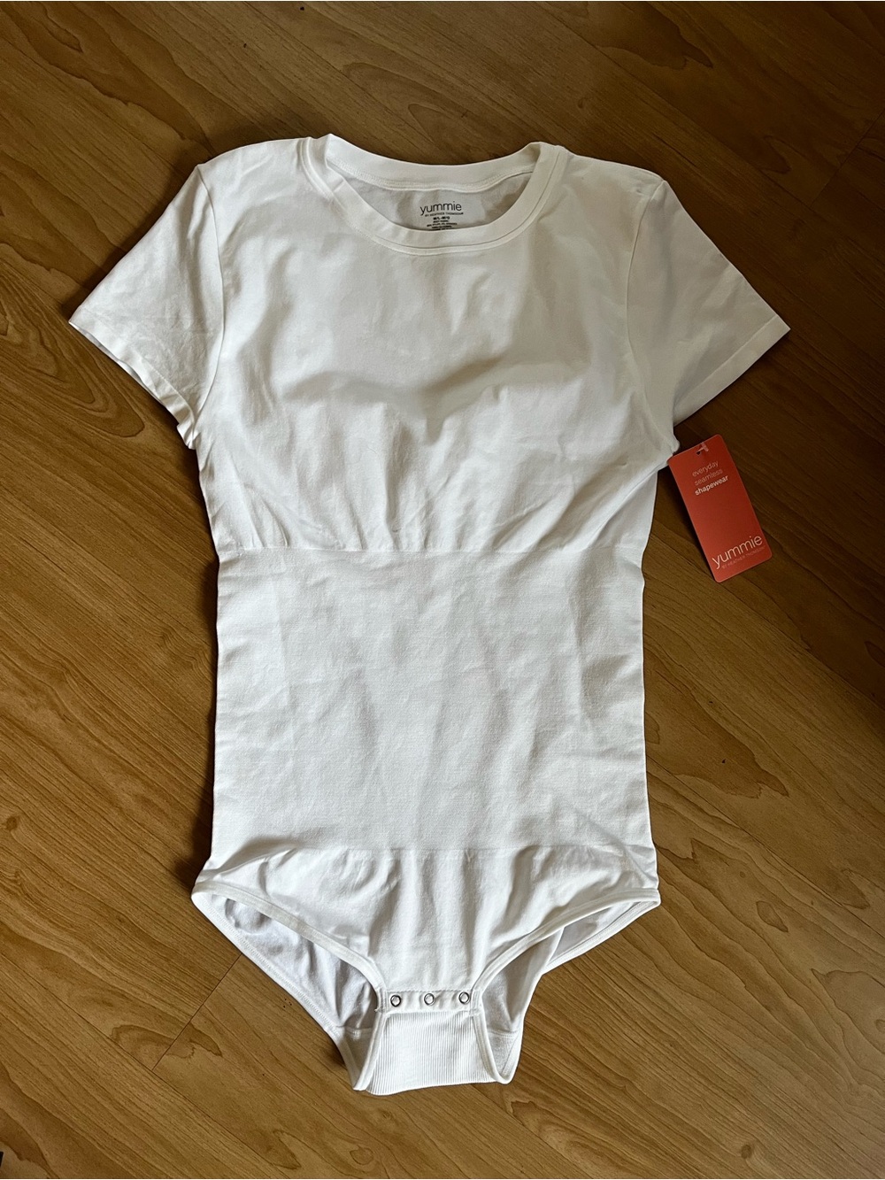 Basic comfy tee Yummie White womens M/L One-Piece Bodysuit